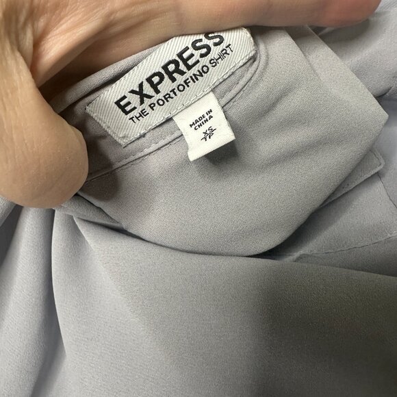 Express Grey The Portofino Shirt Button Front Women's XS - Picture 4 of 4